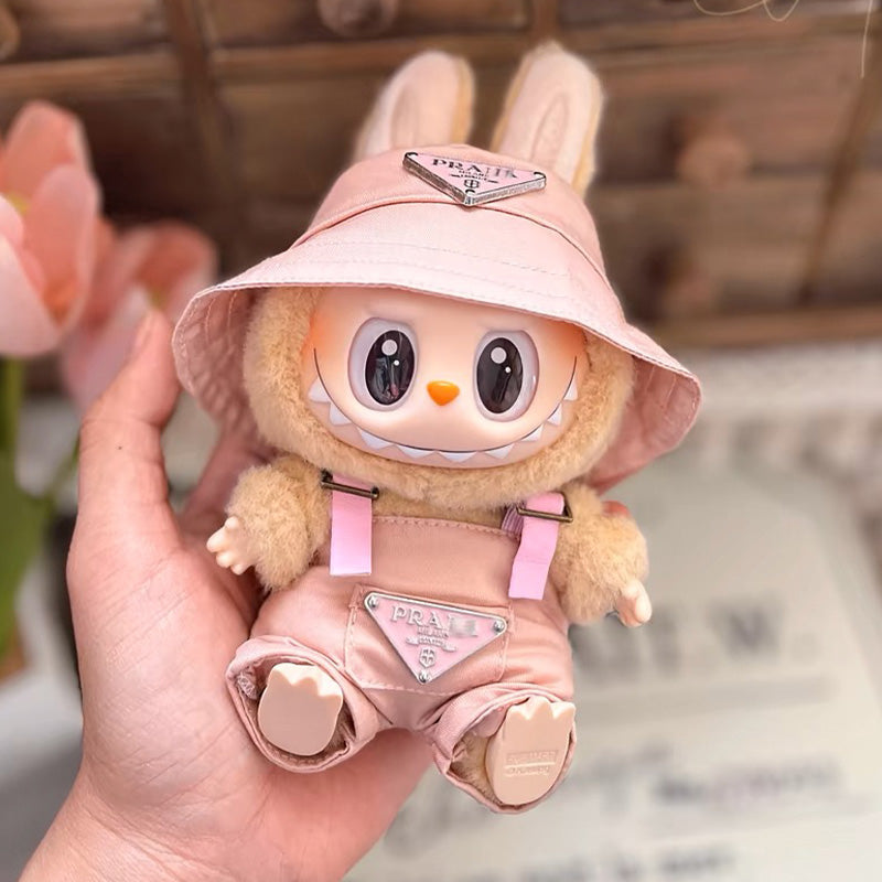 POP MART The Monsters Labubu Fashion Dress - P Style Pink overalls + Pink hat
