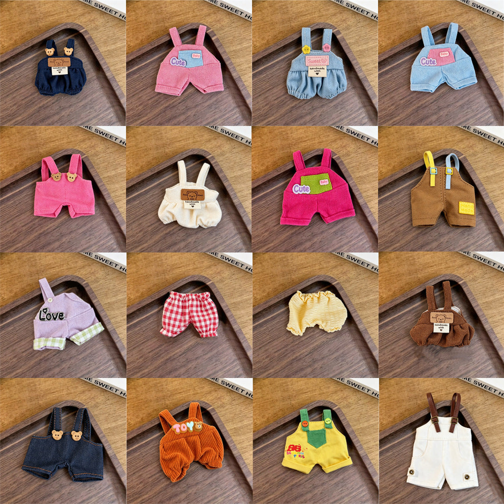 Denim Overalls Jumpsuit for 10cm Plush
