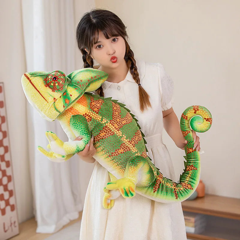 Extra-Large Plush Green Chameleon Companion