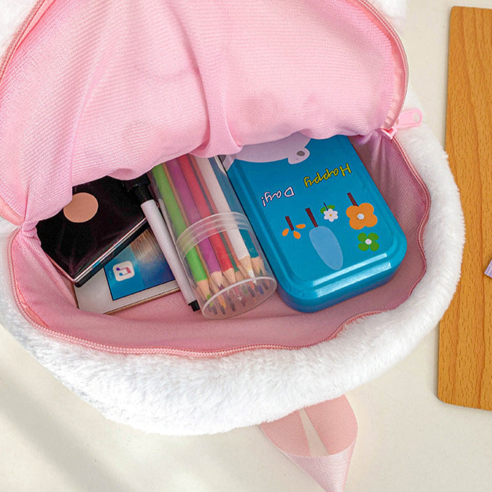 Adorable Kawaii Stars Plush Backpack Featuring Cats and Dogs