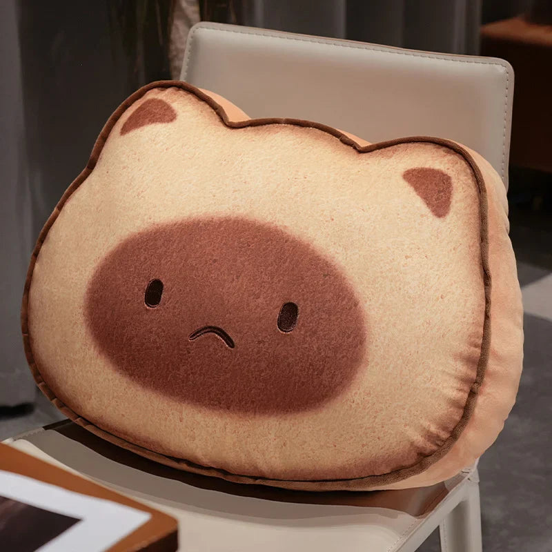 Adorable Capybara and Cat Toastie Bread Cookie Plush Toys