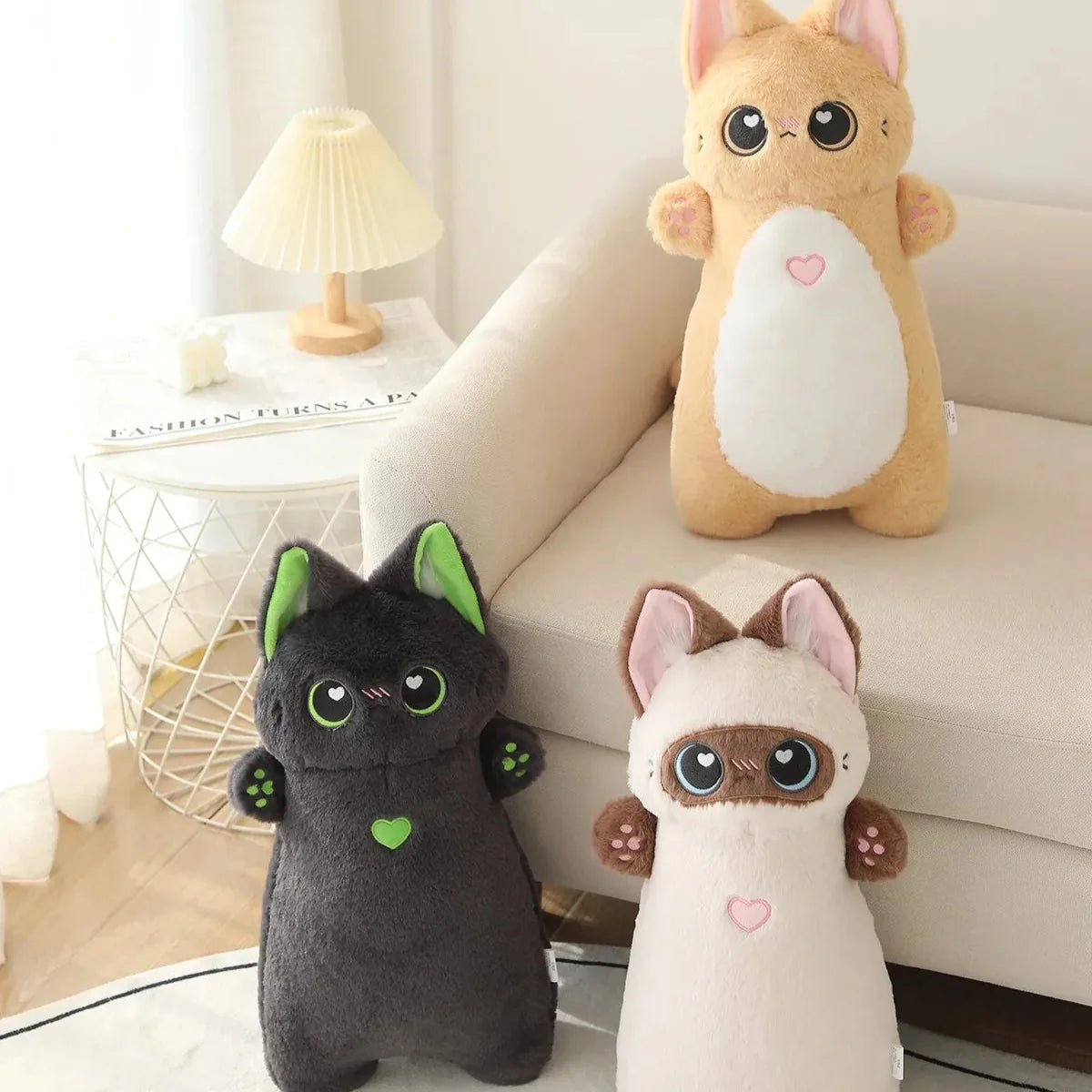 Charming Two-tone Cat Plushie Collection: Cute Companions for All!