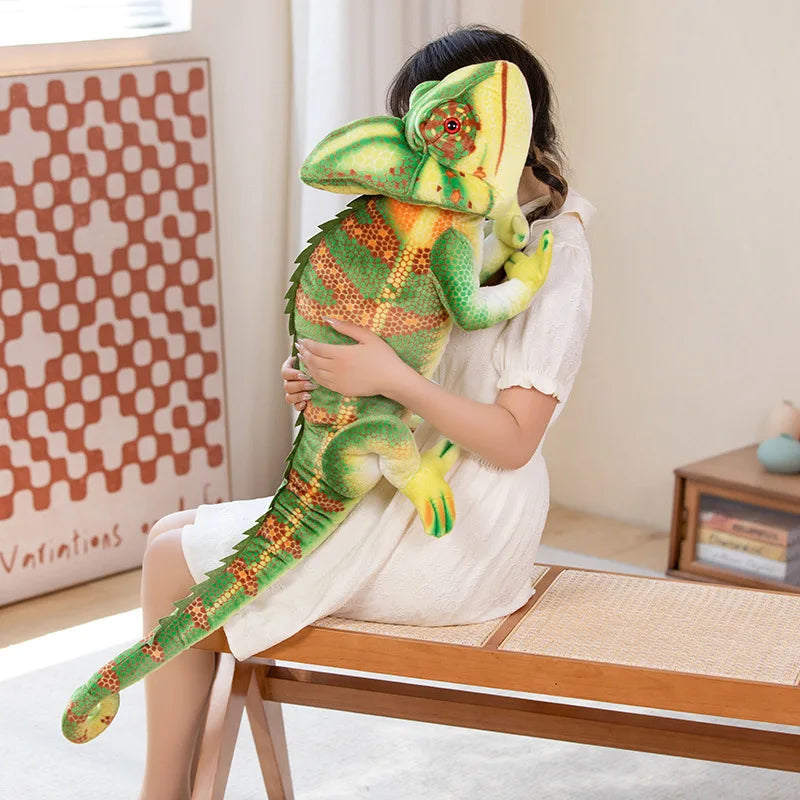 Extra-Large Plush Green Chameleon Companion