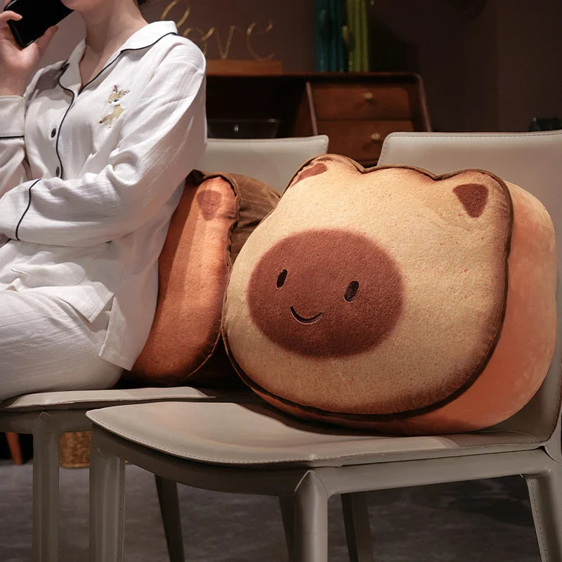 Adorable Capybara and Cat Toastie Bread Cookie Plush Toys