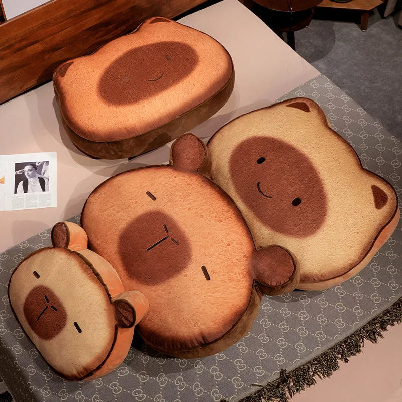 Adorable Capybara and Cat Toastie Bread Cookie Plush Toys