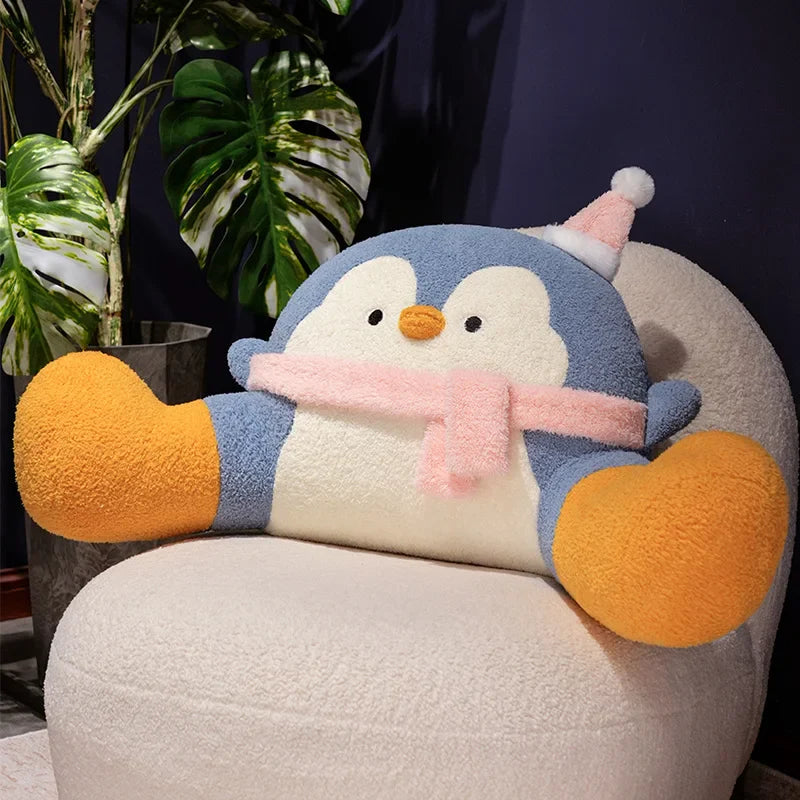 Cozy Fluffy Penguin Backrest Pillow for Ultimate Comfort