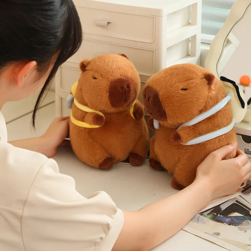 Adorable Kawaii Capybara Plush with Stylish Backpack Collection