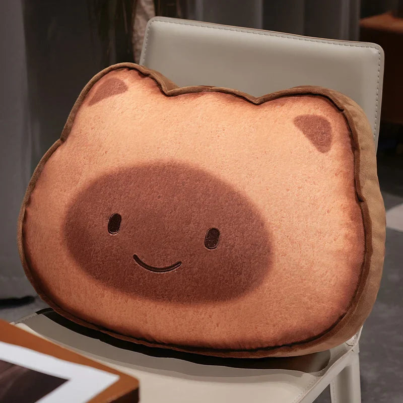 Adorable Capybara and Cat Toastie Bread Cookie Plush Toys