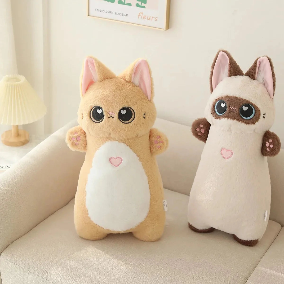 Charming Two-tone Cat Plushie Collection: Cute Companions for All!