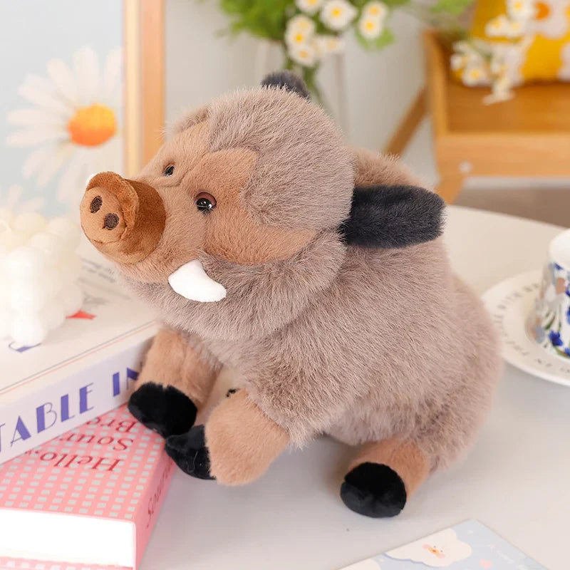 Adorable Fluffy Wild Boar Plush Companion