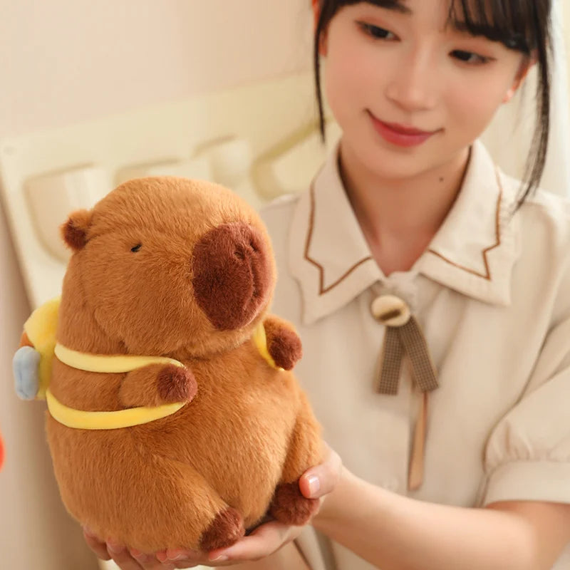 Adorable Kawaii Capybara Plush with Stylish Backpack Collection