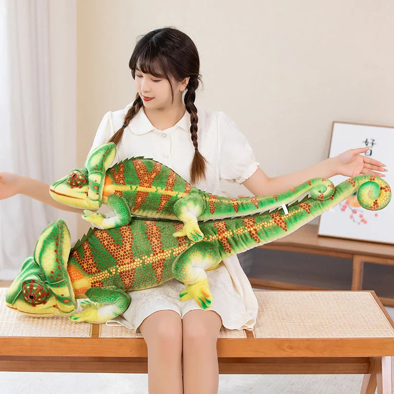 Extra-Large Plush Green Chameleon Companion