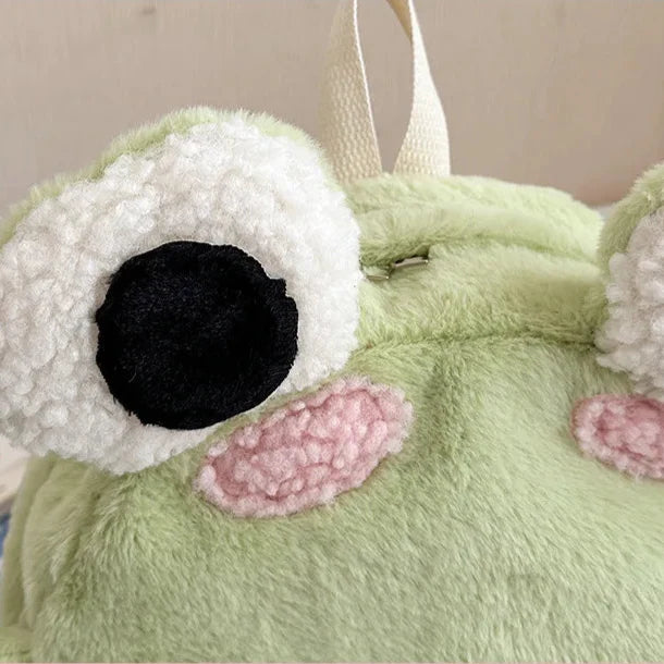 Adorable Green Froggy Plush Backpack for Kids
