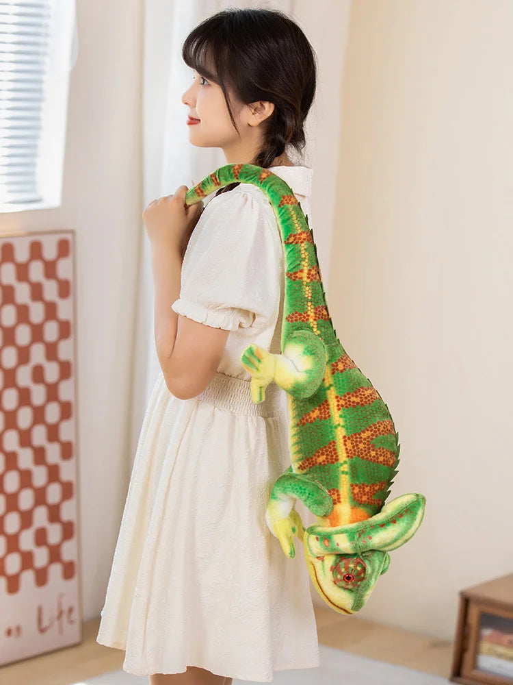 Extra-Large Plush Green Chameleon Companion