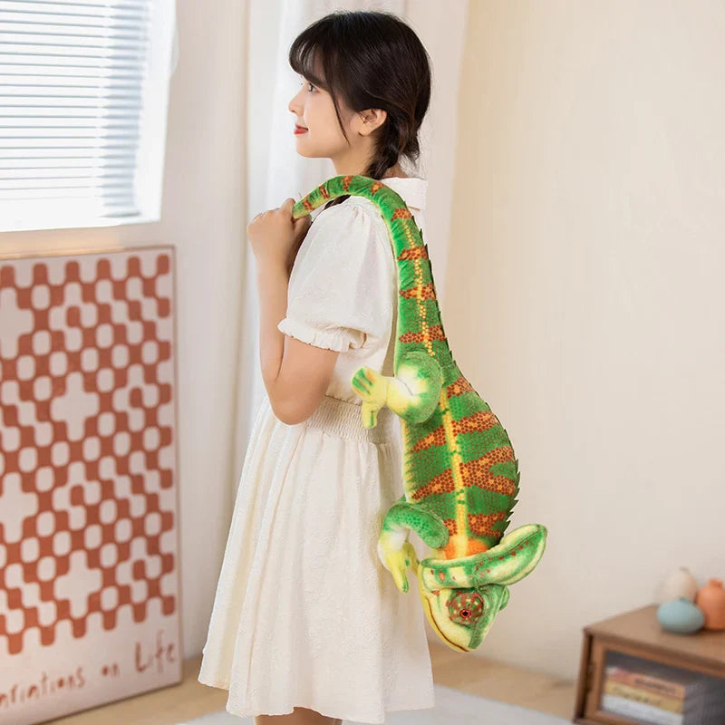 Extra-Large Plush Green Chameleon Companion
