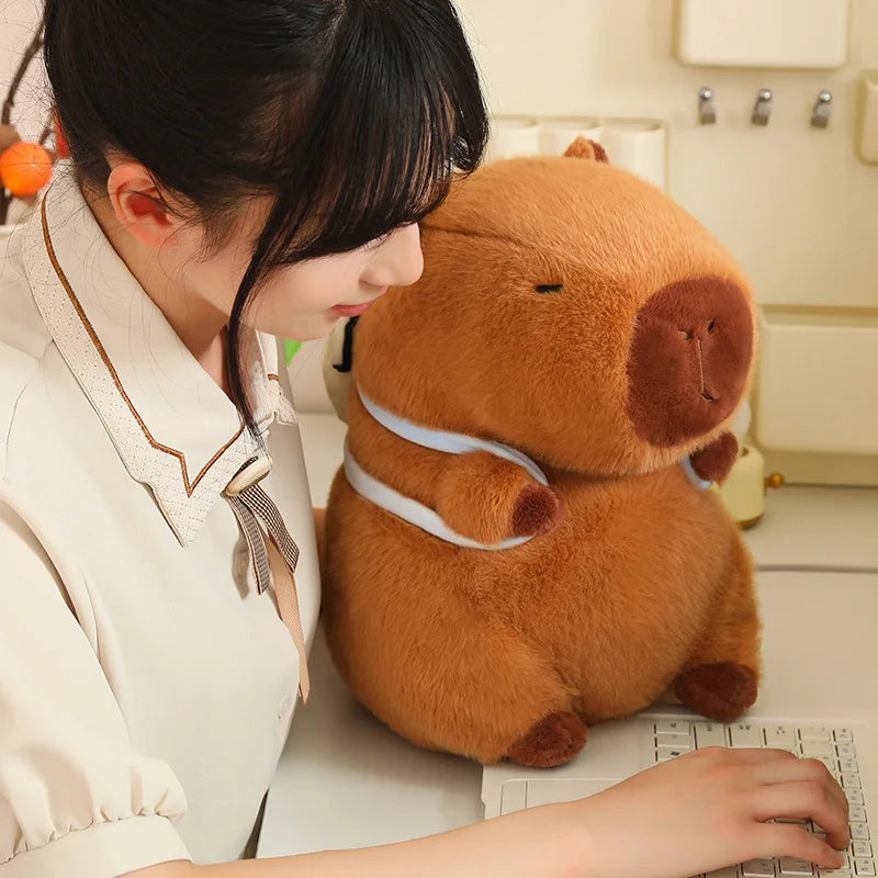 Adorable Kawaii Capybara Plush with Stylish Backpack Collection