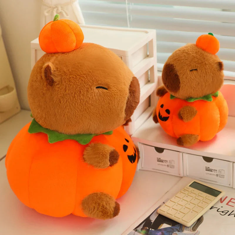 Adorable Halloween Pumpkin Capybara Plush for Your Festive Celebrations!