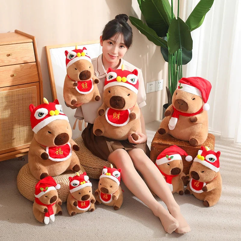 Adorable Christmas & New Year Baby Capybara Plush Toys
