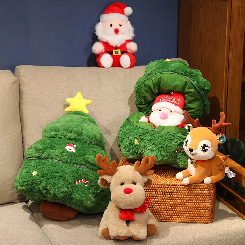 Festive Plushie Collection: Santa, Rudolph, and Christmas Tree Delight!