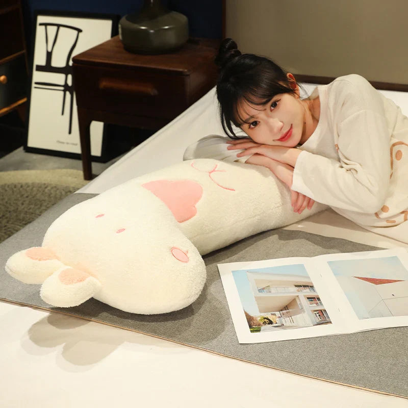 Adorable Cuddly Bunny, Fox, and Wolf Long Pancake Plush Toys