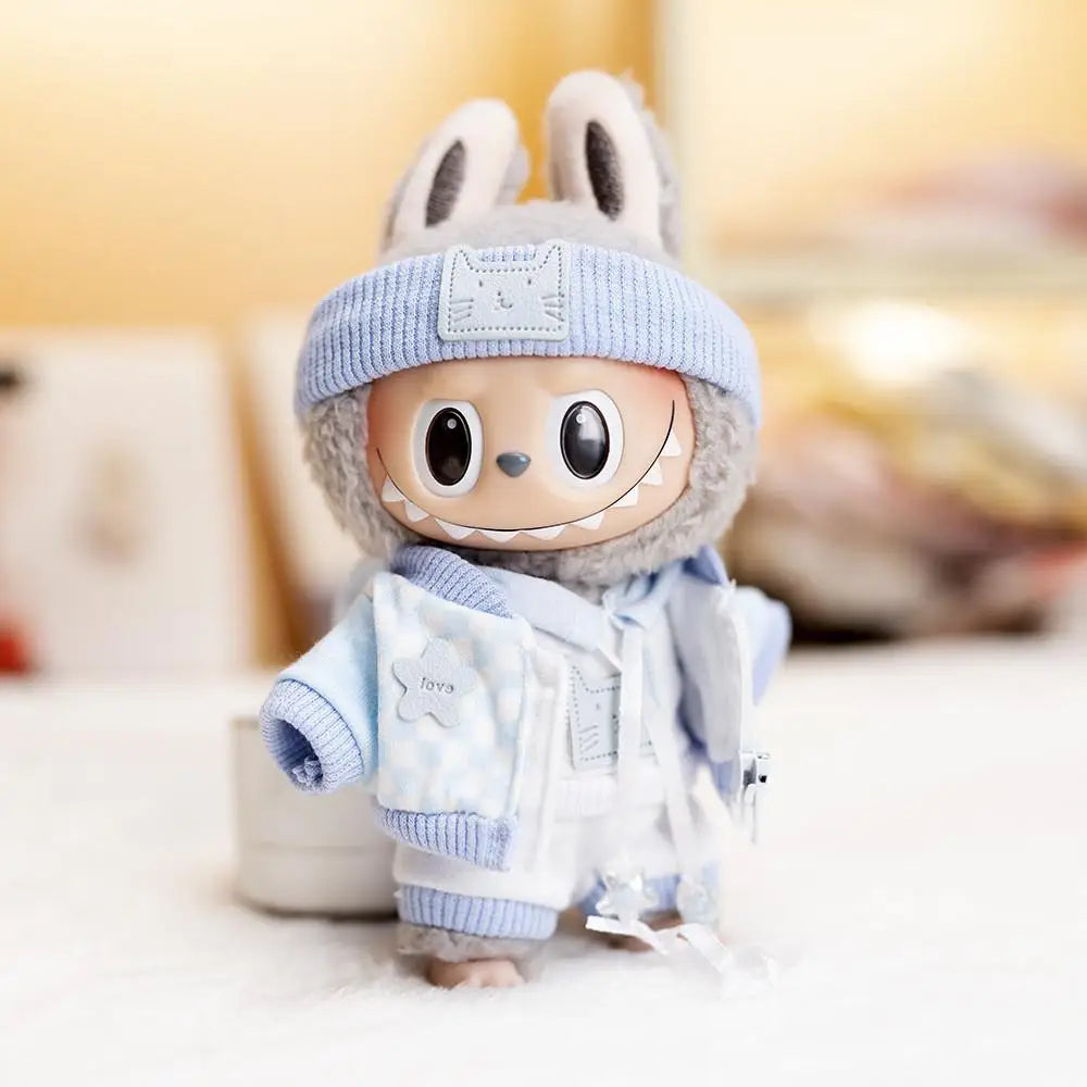 Handmade Labubu Baby Blue Cosy Outfit with Accessories