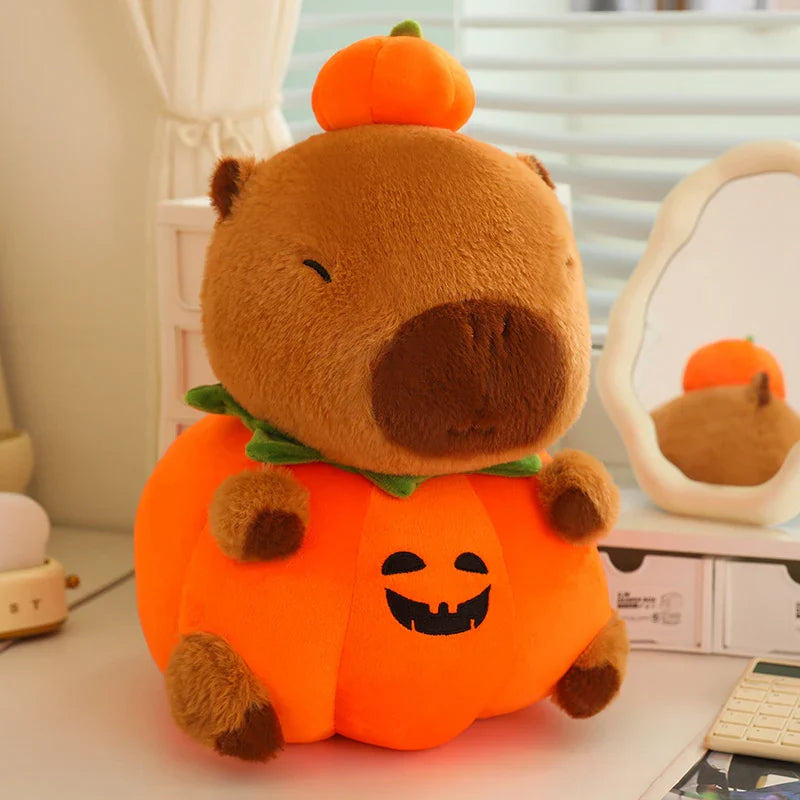 Adorable Halloween Pumpkin Capybara Plush for Your Festive Celebrations!