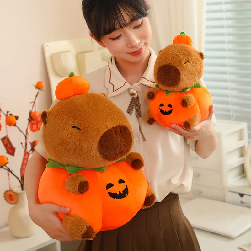 Adorable Halloween Pumpkin Capybara Plush for Your Festive Celebrations!