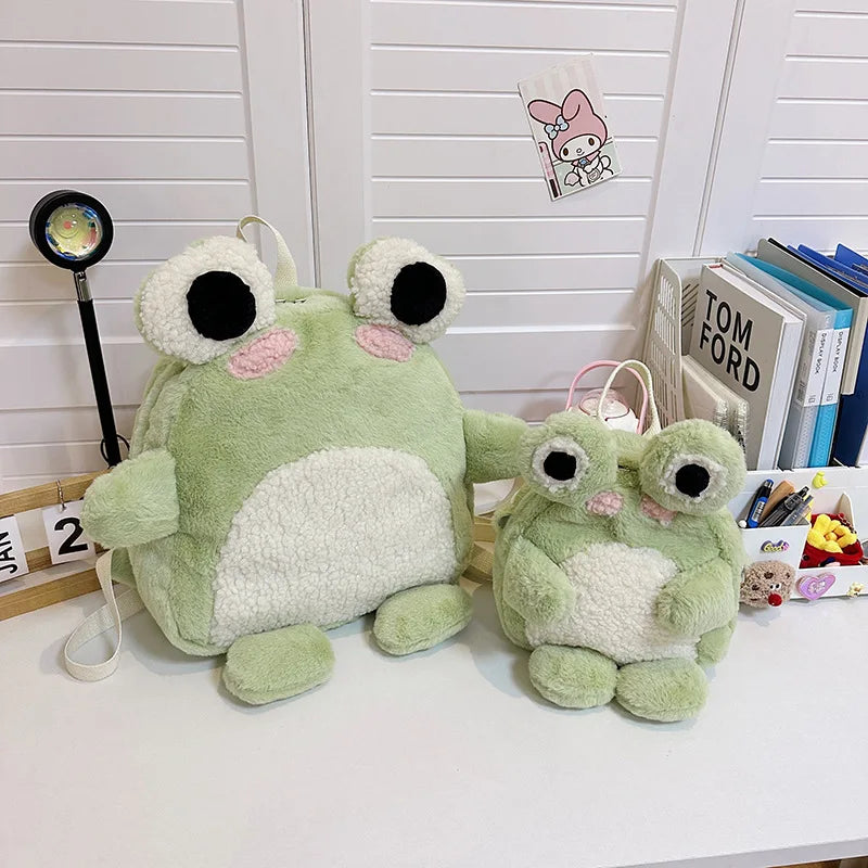 Adorable Green Froggy Plush Backpack for Kids
