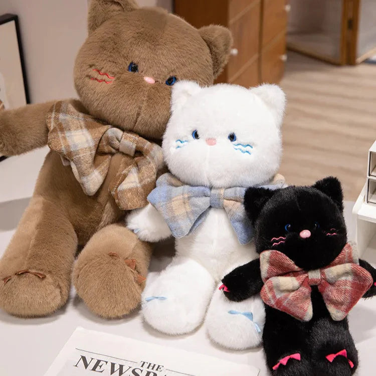Adorable Kawaii Cat Teddy Bear Plushies with Bowtie