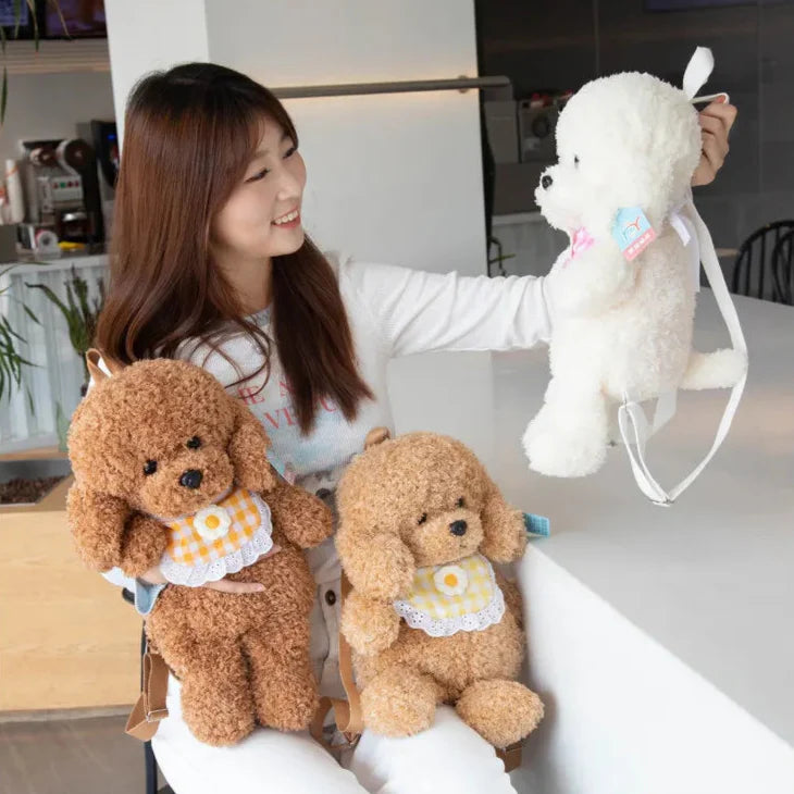 Adorable Soft Teddy Poodle Plush Backpack for Ultimate Cuteness!
