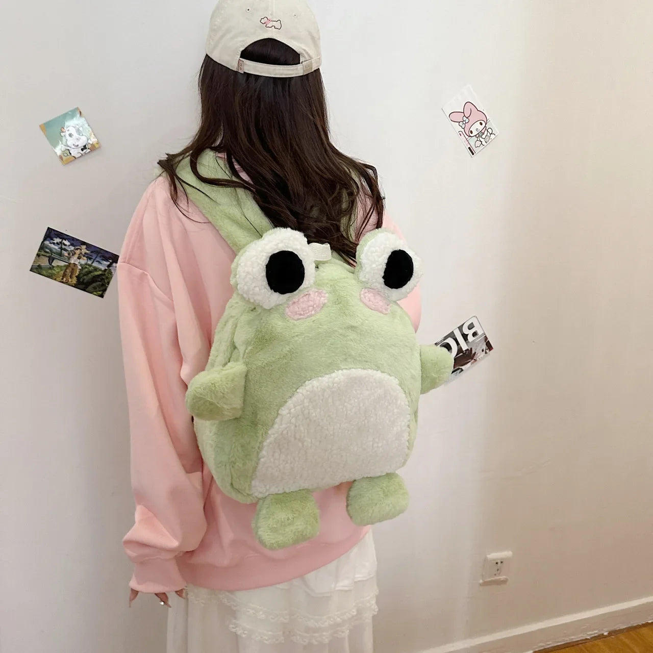 Adorable Green Froggy Plush Backpack for Kids