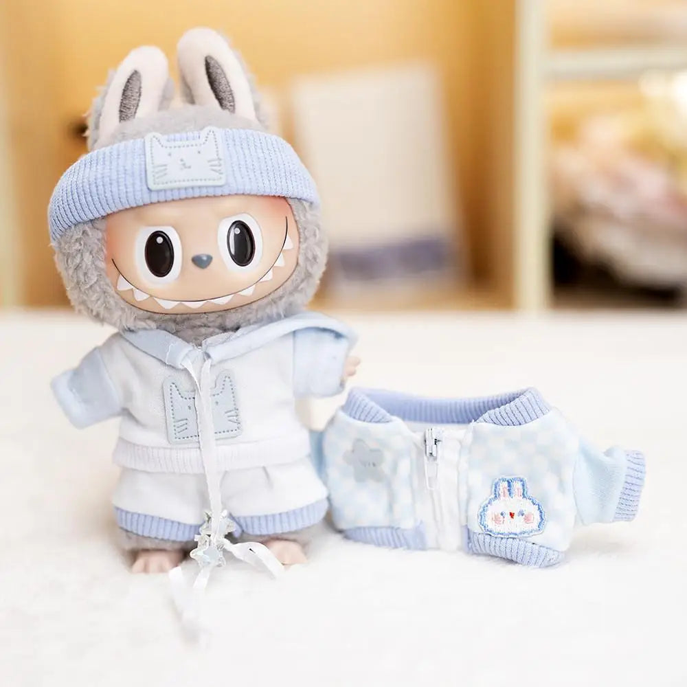 Handmade Labubu Baby Blue Cosy Outfit with Accessories