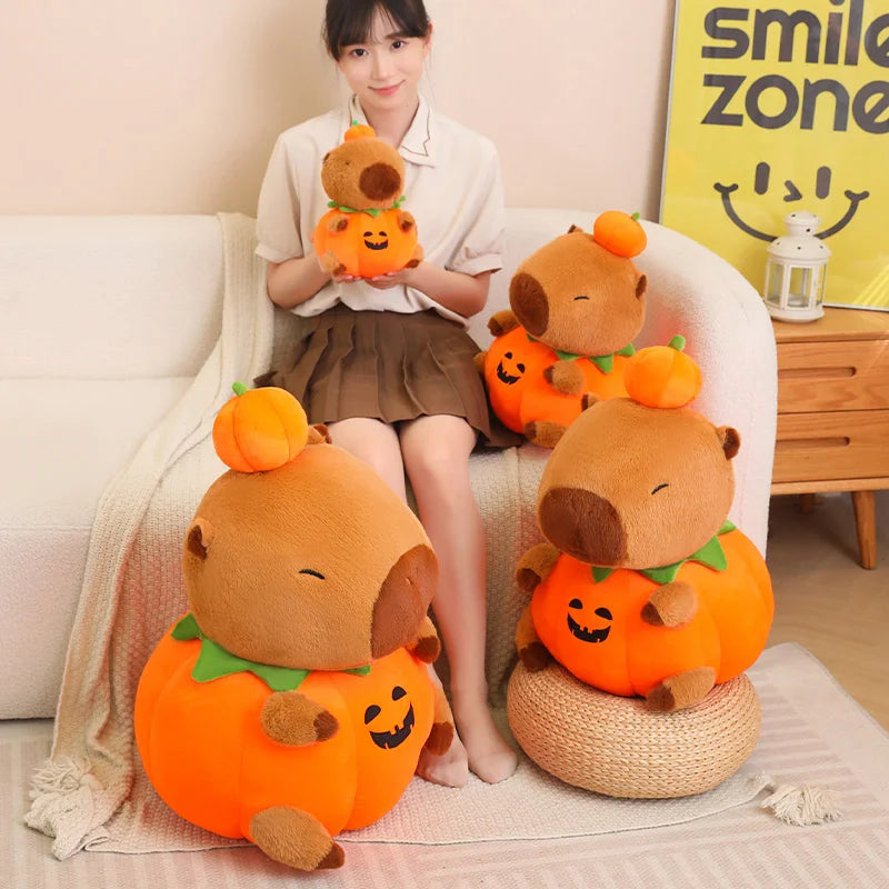Adorable Halloween Pumpkin Capybara Plush for Your Festive Celebrations!