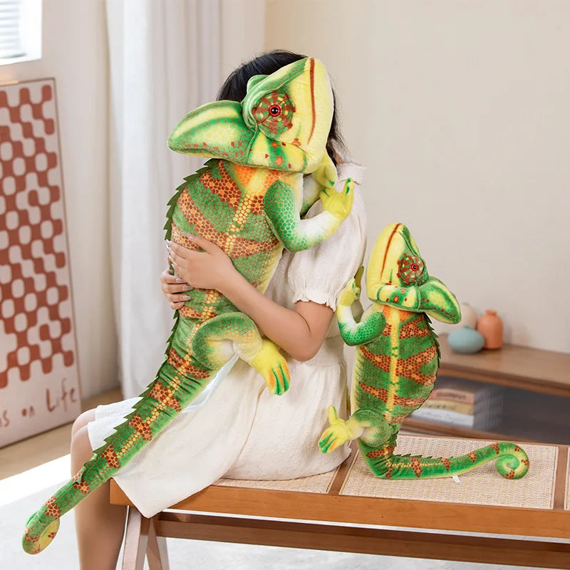 Extra-Large Plush Green Chameleon Companion