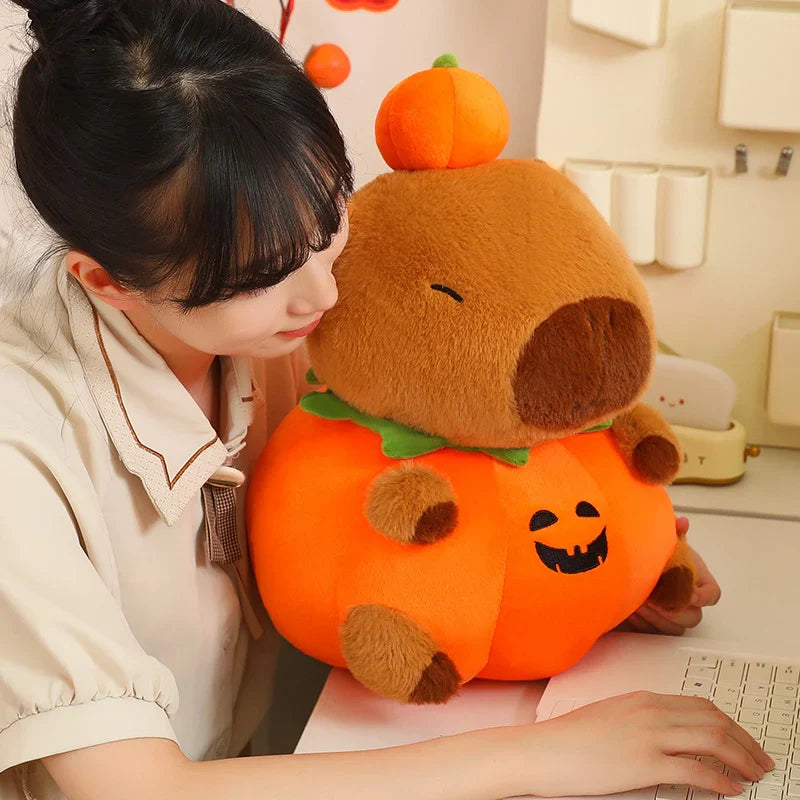 Adorable Halloween Pumpkin Capybara Plush for Your Festive Celebrations!