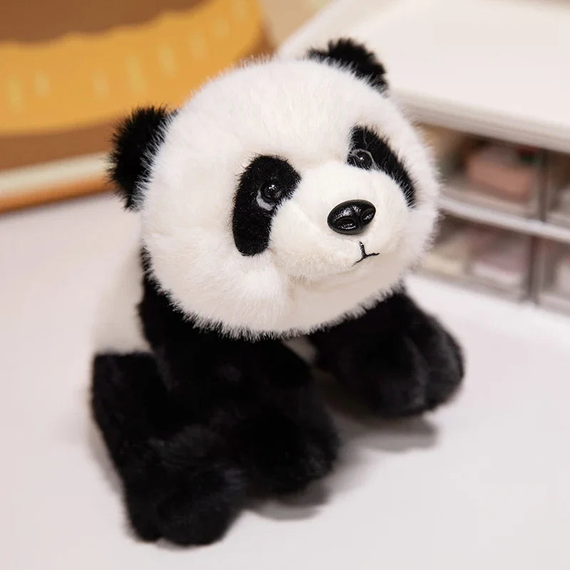 Adorable Fuzzy Black and Brown Panda Plush Toys