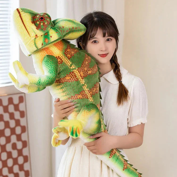Extra-Large Plush Green Chameleon Companion