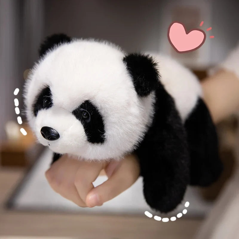 Adorable Fuzzy Black and Brown Panda Plush Toys