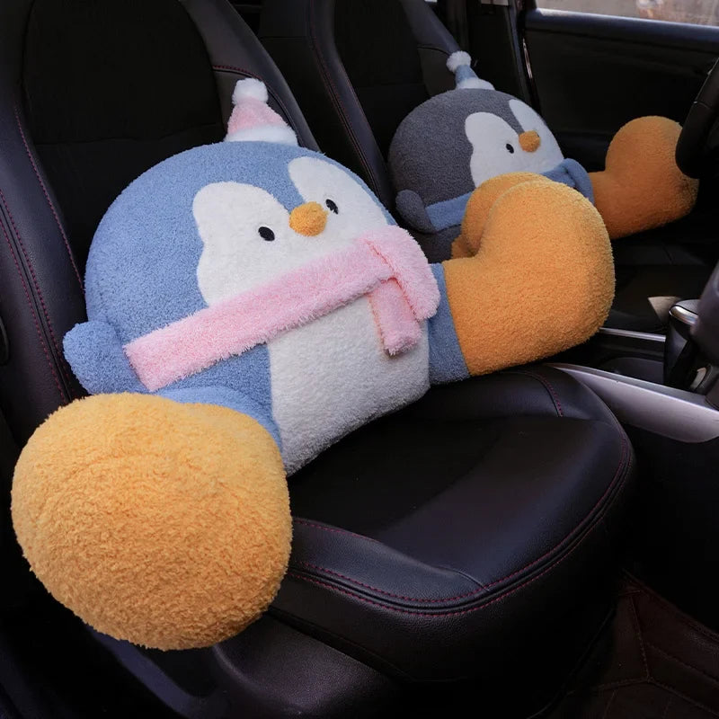 Cozy Fluffy Penguin Backrest Pillow for Ultimate Comfort