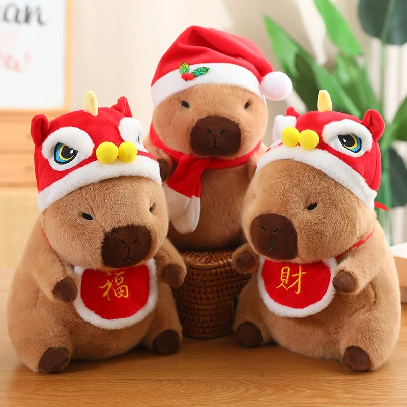 Adorable Christmas & New Year Baby Capybara Plush Toys