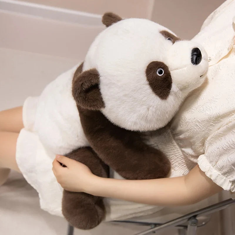 Adorable Fuzzy Black and Brown Panda Plush Toys
