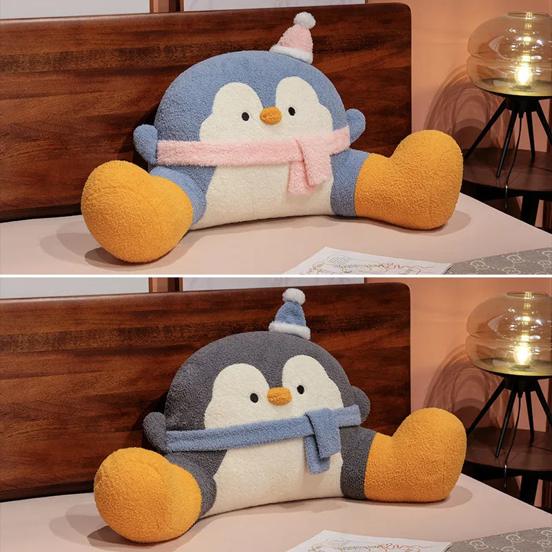 Cozy Fluffy Penguin Backrest Pillow for Ultimate Comfort
