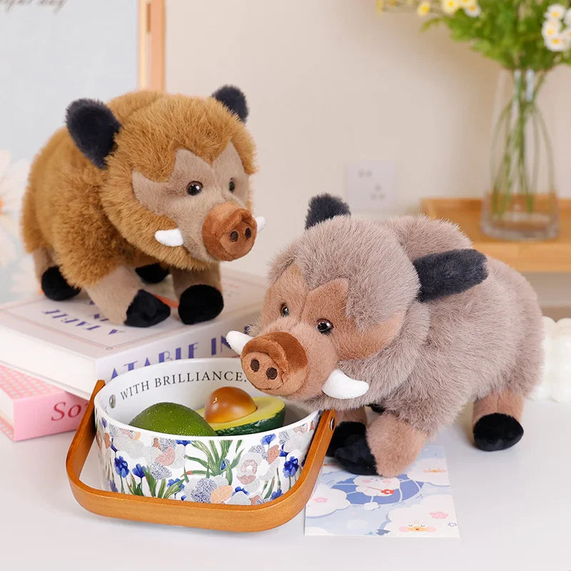 Adorable Fluffy Wild Boar Plush Companion