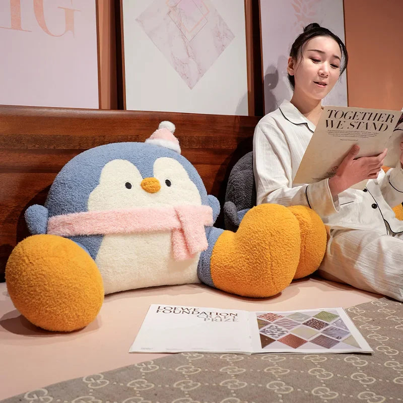 Cozy Fluffy Penguin Backrest Pillow for Ultimate Comfort