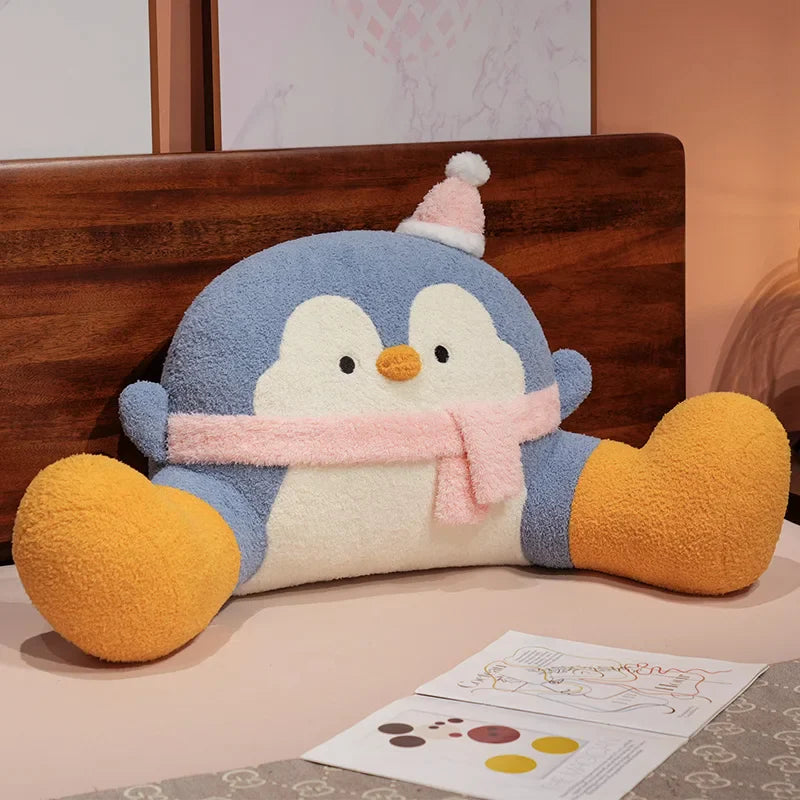 Cozy Fluffy Penguin Backrest Pillow for Ultimate Comfort