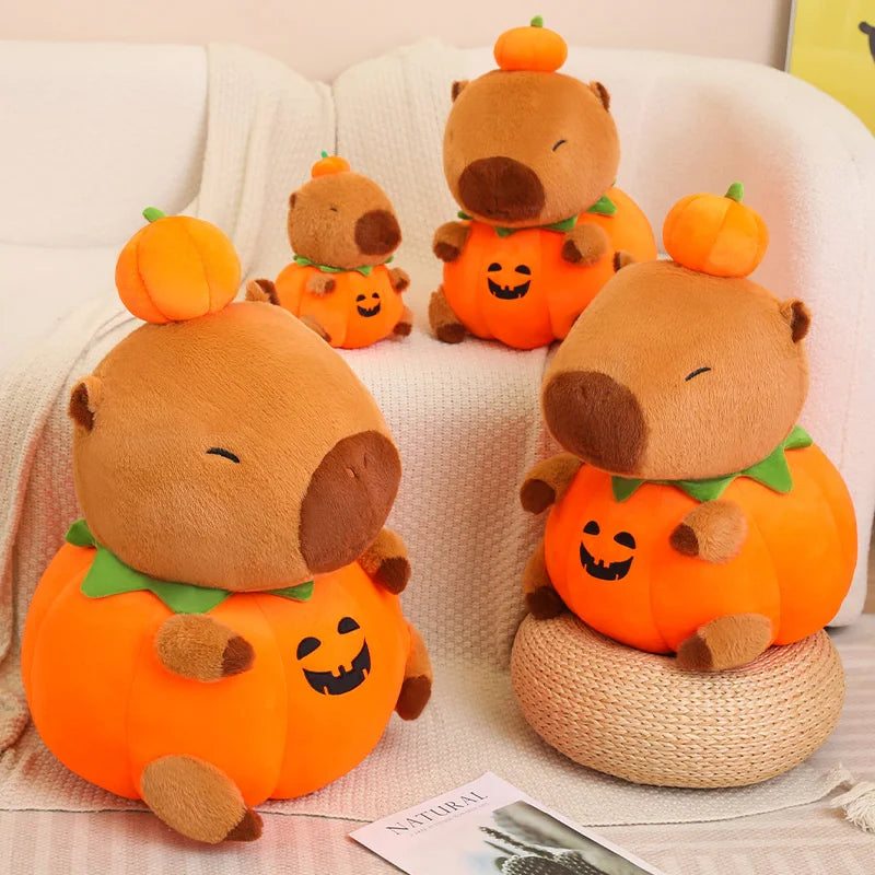 Adorable Halloween Pumpkin Capybara Plush for Your Festive Celebrations!