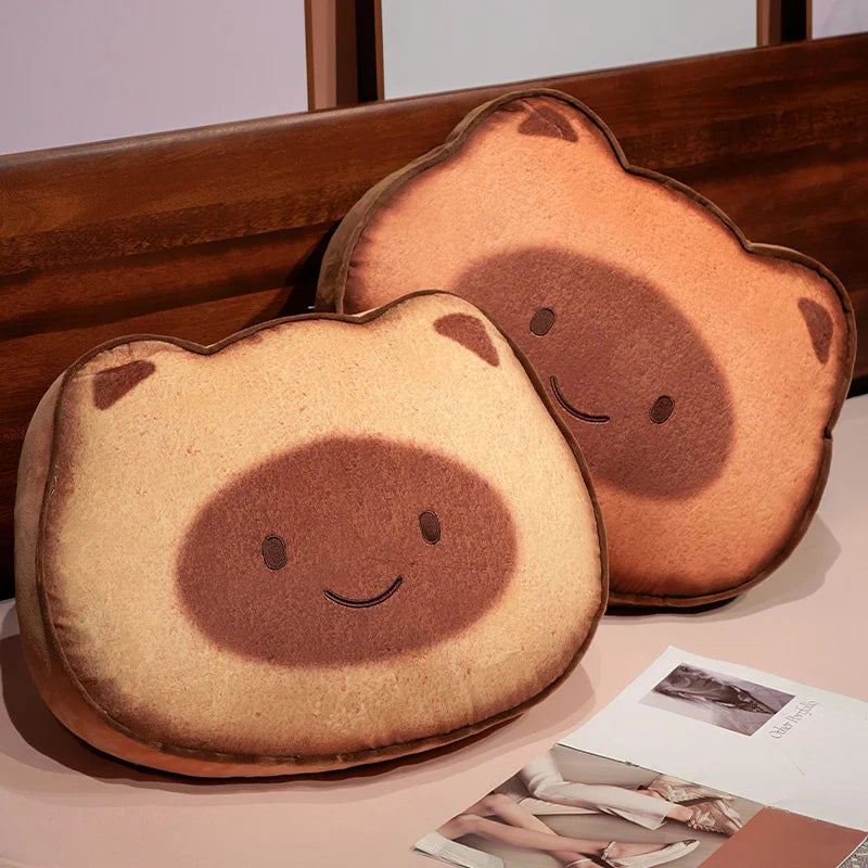 Adorable Capybara and Cat Toastie Bread Cookie Plush Toys