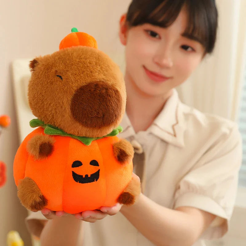 Adorable Halloween Pumpkin Capybara Plush for Your Festive Celebrations!