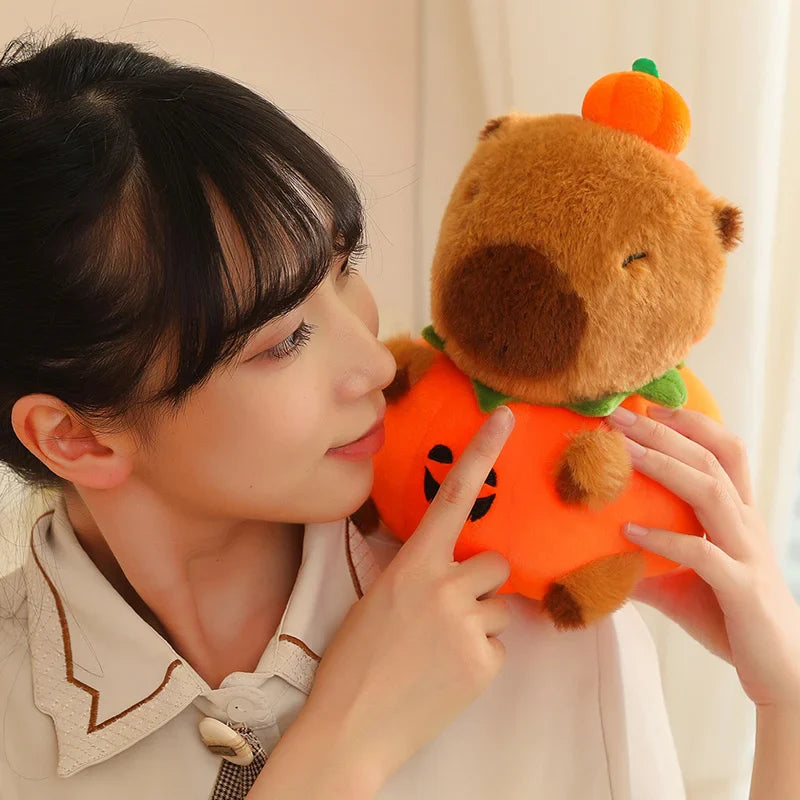 Adorable Halloween Pumpkin Capybara Plush for Your Festive Celebrations!