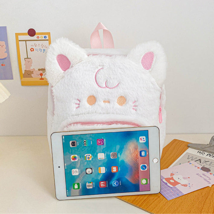 Adorable Kawaii Stars Plush Backpack Featuring Cats and Dogs